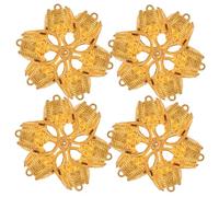 HAMPPLIES 50pcs Gold Flower Basket Charms Lightweight Hanging Pendants for DIY Crafts Party Decorations Christmas Spring Festival Ornaments Reusable