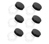 HAMPPLIES 50Pcs Round Bottom Empty Cosmetic Cream Jars with Black Lids Multipurpose Sub Package Containers for Travel Reusable Storage Bottles with Smooth Surface and Compact for Creams