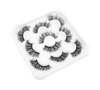 HAMPPLIES 5pairs Fried Hair Eyelash Flower Tray Women Makeup False Eyelashes Natural Lashes for Everyday Use