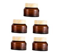 HAMPPLIES 5pcs 30g Travel Cream Containers Set with Lids, Refillable Tiny Cosmetic Jars for Lip Balm and Sample Storage, Portable Makeup Storage for Travel Use Random Color