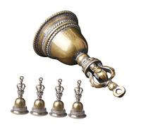 HAMPPLIES 5Pcs Brass Handheld Ritual Bells Vintage Style Keychain Pendants for Meditation Altar Decor Home and Office Use Wear Resistant and Craftsmanship