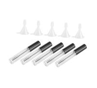 HAMPPLIES 5pcs Empty Mascara Tubes with Black Lid Transparent Body Eyelash Brush Wands Funnels and Transfer Pipettes Set for DIY Castor Oil Eyelash Cream Container
