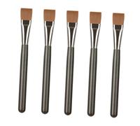 HAMPPLIES 5pcs Facial Mask Applicator Brush Set with Black Flat Silicone Tips Artificial Fiber Face Mask Tools for Skincare Suitable for Beauty Care and Home Spa