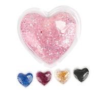 HAMPPLIES 5pcs Reusable Heart-shaped Gel Eye Patches with Glitter for Hot and Cold Therapy Ice Eye Pads under Puffiness and Soothing Relief Set for Women