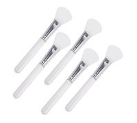 HAMPPLIES 5pcs Silicone Facial Mud Applicator Mask Brushes for Women Transparent Crystal Handle Ergonomic Design for Even Skincare Application Reusable and Easy to Clean Face Care Tools