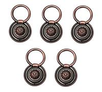 HAMPPLIES 5Pcs Vintage Round Cabinet Pull Handles Diameter Red Bronze Single Hole Drawer Knobs for Wardrobe Furniture Kitchen Cupboard Decorative Grip Accessories