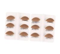 HAMPPLIES 6 Pairs Removable Silicone Eyelids Model for Eyelash Extension Practice Realistic Replacement Eyelids with Natural Lash Spacing Aging-Resistant Training Tool for Beginners Skin