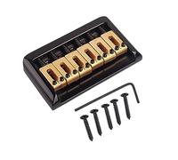 HAMPPLIES 6 String String Hardtail Electric Guitar Bridge Set Fully Adjustable Height Top Loading Design Compatible with St Style Black Replacement Parts for DIY Musicians