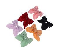 HAMPPLIES 6Pcs Back Hair Bow Clips for Women Teens Solid Color Duckbill Barrettes Hair Styling Accessories Secure Grip Elegant and Pretty Design