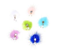 HAMPPLIES 6pcs Delicate Magnetic Nail Accessories Assorted Colour Pearl Hairballs, Easy to Change Colour and Clean Separately, for DIY Manicure Decoration Kits