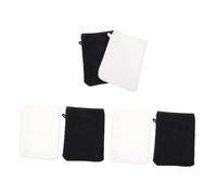 HAMPPLIES 6pcs Facial Cleaning Gloves for Makeup Removal and Exfoliating Reusable Soft Microfiber Face Wash Mitts in Black White Breathable Washable Portable for Bathroom and Travel Use