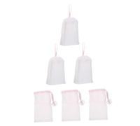 HAMPPLIES 6pcs Foaming Nets for Soap Saver with Double-layer Grid Design and Silky Touch Pe Material, Includes Lanyards for Easy Hanging, for Face Cleansing and Shower Use
