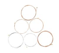 HAMPPLIES 6pcs Folk Guitar Strings Phosphor Metal Acoustic Replacement Bright Tone Long Sustain for Fingerpicking and Bending Guitar Accessories