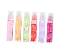 HAMPPLIES 6pcs Fruit Lip Oil Balm Moisturizing Nourishing Transparent Lip Gloss Portable Suitable for All Ages
