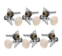 HAMPPLIES 6pcs Guitar Tuning Pegs, Silver Acoustic Guitar Tuners in Abs Steel Iron, Lightweight Replacement Tuner Keys for Practising and Personal Use