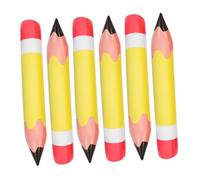 HAMPPLIES 6pcs Inflatable Pencil Decorations PVC Back to School Balloons Eye Catching Classroom Decor Safe for Yellow Inflatable School Supplies