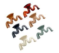 HAMPPLIES 6pcs Large Wavy Jaw Hair Claw Clips for Women Non-slip Strong Hold Clamps in Blue Lake Blue Amber and Leaf Colors Suitable for Thick Thin Curly and Straight Hair for Beauty