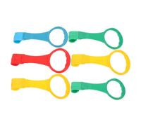 HAMPPLIES 6pcs Playpen Pull up Rings Handles to Pull Suitable for Toys Month Old Boy Girl Includes Yellow Blue Red Green Plastic Linking Rings for Care Playpen and Boy Girl Cot Use