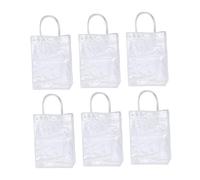 HAMPPLIES 6pcs PVC Handheld present Bags Clear present Wrapping Tote Bags for Party Favors Shopping Present Packaging Versatile Multi Use Design Easy to Clean Reliable