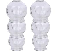 HAMPPLIES 6pcs Thickened Glass Cupping Therapy Cups Household Vacuum Fire Massage Jars with Anti-Slip Groove for Back Arms Legs Chinese Massage Tool for Professional Tcm Treatment