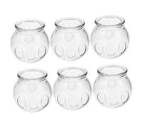HAMPPLIES 6Pcs Thickened Glass Vacuum Cupping Jar for Body Suction Therapy Home Use Transparent Cups with Anti-Slip Texture for Traditional Dry Cupping Massage