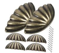 HAMPPLIES 6pcs Vintage Shell Shape Cabinet Knobs Durable Solid Cupboard Handles Retro Home Drawer Pulls Stylish Semi Furniture Hardware for Kitchen Bathroom