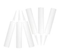 HAMPPLIES 6Pcs White Refillable Caulk Tubes for Tile Sealing, Universal Empty Sealant Bottles, Reusable Latex Caulking Tubes for Home and Bathroom Use