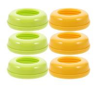 HAMPPLIES 6pcs Wide Mouth Bottle Ring Collars Replacement Plastic Adapter Feeding Parts Sealing Rings with Dust Guard for Standard Bottles