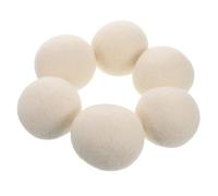 HAMPPLIES 6pcs Wool Natural Fabric Softener Anti-Static Laundry Aid Quick Drying Tangle Design Essential for Washing Machine Tumble Dryer Use