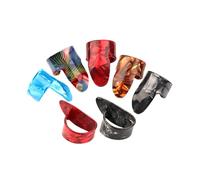 HAMPPLIES 7pcs Plastic Guitar Finger Picks Thumb Picks for Electric Guitar Playing Accessories Useful for Ukulele and Bass Practice Random Style