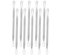 HAMPPLIES 7pcs Stainless Steel Double-head Pimple Removers Set with Textured Handles, Comedone Extractors for Blackhead and Acne Removal, Facial Skin Care Tools for Precise Pore Cleaning