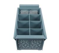HAMPPLIES 8-compartment Dishwasher Cutlery Basket Grey, Kitchen Cutlery Storage Box for Dishwasher Replacement, Household Drain Basket for Utensils and Flatware