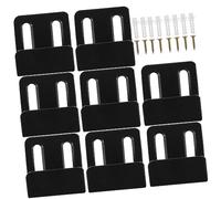 HAMPPLIES 8 Sets Heavy Duty Tile Hanger Bracket with Adjustable Large Black Mirror Wall Mount Utility Hooks for Tiles Marble Wood Display and Storage Stable Load Bearing Easy Installation