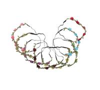 HAMPPLIES 8pcs Adjustable Flower Crown Headbands for Women Lightweight Elastic Rose Garland Hair Wreaths Boho Bridal Bridesmaid Floral Hair Accessories for Weddings Festivals Parties