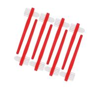 HAMPPLIES 8pcs Dual Head Denture Cleaning Brush Durable Plastic Double Heads Toothbrush with Soft Bristles for Gentle Retainer and False Teeth Cleaning Efficient Oral Care Tool for Narrow