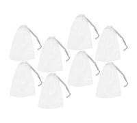 HAMPPLIES 8PCS Facial Exfoliating Soap Mesh Holder Nets Deep Gray Foaming Net Bags for Face Washing and Makeup Removal Gentle Dead Skin Removal Rich Bubble Creation for Smooth Bright Skin