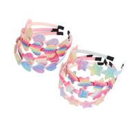 HAMPPLIES 8pcs Headbands Colorful Heart Star Print Gradient Rainbow Hairbands for Teens Party Birthday Holiday Accessories