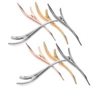 HAMPPLIES 8pcs Large Metal Hair Clips for Women Vintage Styling Tools S-shaped Curved Barrettes in Gold Rose Gold Silver Gun Black Hair Accessories for Parties Weddings Proms