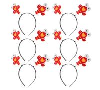 HAMPPLIES 8Pcs Lobster Hair Hoops for Women Lightweight Headbands with Supple Material Unique Sea Animal Design for Halloween Cosplay Party Dress Up and Girls’ Photo Decor