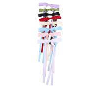 HAMPPLIES 8pcs Ribbon Hair Bow Clips for Women Ancient Style Duckbill Claw Barrettes with Flowing Tassel Ribbons Sturdy Metal Hair Accessories for Hanfu Festivals Photoshoots and Stage