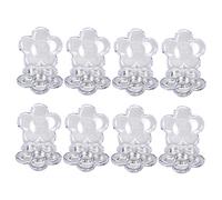 HAMPPLIES 8PCS Six Grid Plum Blossom Refillable Blusher Containers Portable Color Flower Shape Eyeshadow Cases DIY Makeup Storage Box for Travel and Daily Use