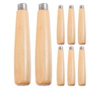 HAMPPLIES 8pcs Wooden File Handles with 3mm Inner Diameter Metal Collars, Replacement Wood Handle Grip Set for Home Workshop Crafting and Hand Tool Files