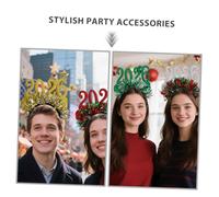 HAMPPLIES 8Pcs Year Party Glasses Headband Glitter Eyeglasses Frames Photo Booth Props Comfortable Durable Festive Accessory for Year End Celebrations