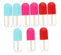 HAMPPLIES 9 Pcs Refillable Lipstick Tubes Portable Transparent Lip Gloss Bottles with Lid DIY Lip Balm Containers for Travel and Random Color Random Color