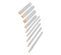 HAMPPLIES 9pcs Rhinestone Wooden Makeup Brush Handles Ergonomic Non-slip Smooth Replacement Handles with Hand-carved Design for Bridal and Special Occasion Kits
