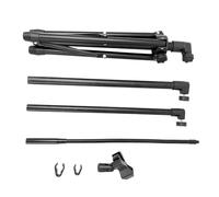 HAMPPLIES Adjustable Floor Standing Microphone Stand with Stable Tripod Base and Metal Construction, Foldable Design for Meeting Rooms and Guitar Band Performance, Black Universal Mic Mount