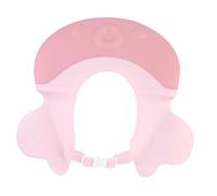 HAMPPLIES Adjustable Shower Cap Shampoo Hat with Cartoon Design Bath Visor for Eye Protection Suitable for Boys and Light Pink