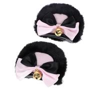 HAMPPLIES Adorable Bear Ears Hair Clips with Bow Kawaii Hair Accessories for Women Cute Barrettes for Festival Cosplay Party Wedding Birthday Halloween Christmas