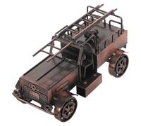 HAMPPLIES Antique Diecast Fire Truck Model Retro Metal Engine Collectible Home Decor Vehicle Vintage Firefighting Engine Desktop Bar Shelf Ornament for Fire Truck Enthusiasts