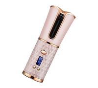 HAMPPLIES Automatic Wireless Hair Curler Portable Cordless Curling Iron with Adjustable Temperature and LED Display for Dry and Wet Hair Styling